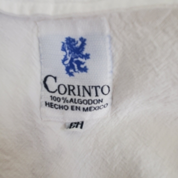 CORINTO MENS SHIRT PULLOVER SPLIT-NECK EMBROIDERED GECKO WHITE ( S ) - Picture 9 of 9